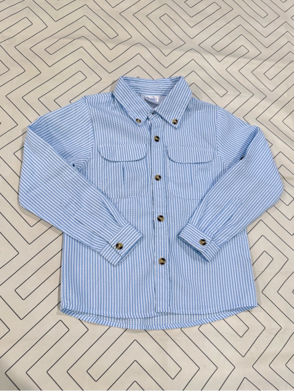 Prodoh Seersucker Striped Fishing Shirt